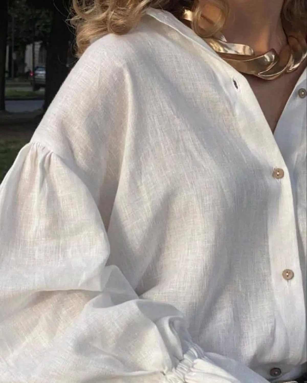 Women's Clothing 2025 Summer New Style Loose Oversized Lapel Lantern Sleeve Long Sleeved Shirt Women's Top