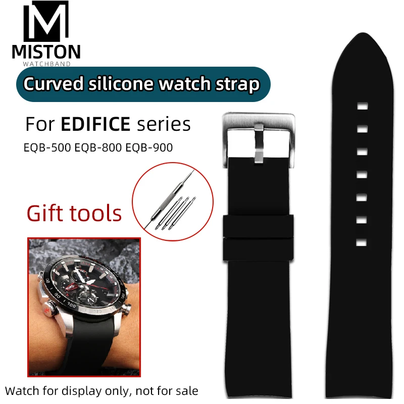 

EQB800/900 Curved Silicone Watch Band Bracelet For Casio EDIFICE series EQB-500/501 800 900 Rubber Watch strap Men Wrist band