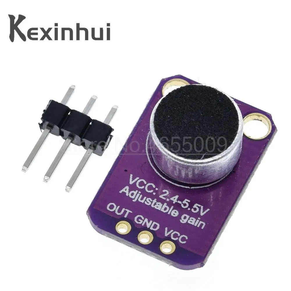 GY-MAX4466 MAX4466 Electret Microphone Amplifier Module Adjustable Gain OUT GND VCC Amplifier Board 2.4-5V DC For Arduino