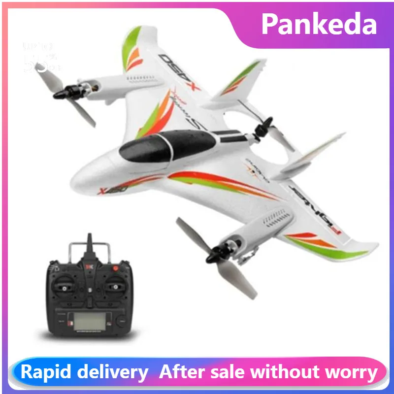 2.4g 6ch X450 3d/6g Rc Vertical Takeoff Led Rc Glider Fixed Wings Rc Airplane Model Rtf Remote Control Rc Toy For Kids Gifts