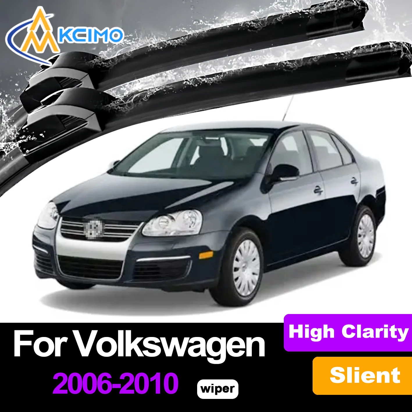 

2Pcs Premium Rubber Silent Durable Front Windshield Wiper Blades For Volkswagen Jetta A5 1K 2006-2010
