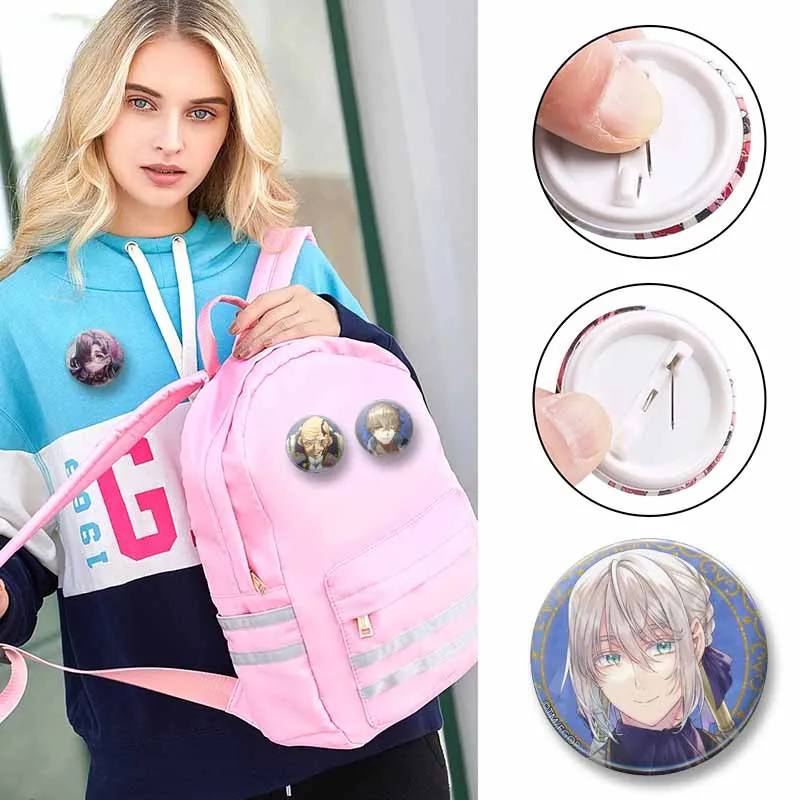 Game Peripheral Fate Grand Order Badges Round Cartoon Cosplay Pins Bag Clothes Decor Brooch Fans Collect Gifts Souvenir Jewelry
