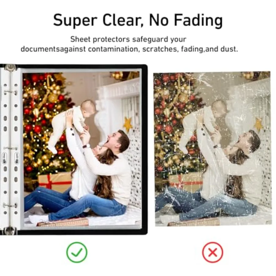 80 Folha transparente protetora para BindeHeavyweight A4 Puhed Pocket com abas adesivas Mangas fichárias sem ácido de 120 mícrons reforçadas 11