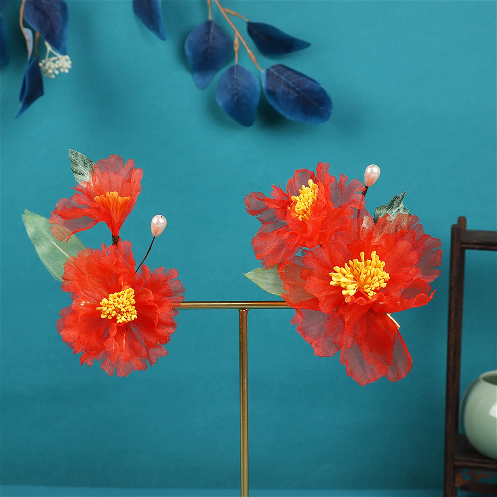 

Новые заколки для волос в китайском стиле, заколка для волос для женщин, винтажные свадебные аксессуары для волос, заколки с шелковым цветком феи, головной убор, подарок