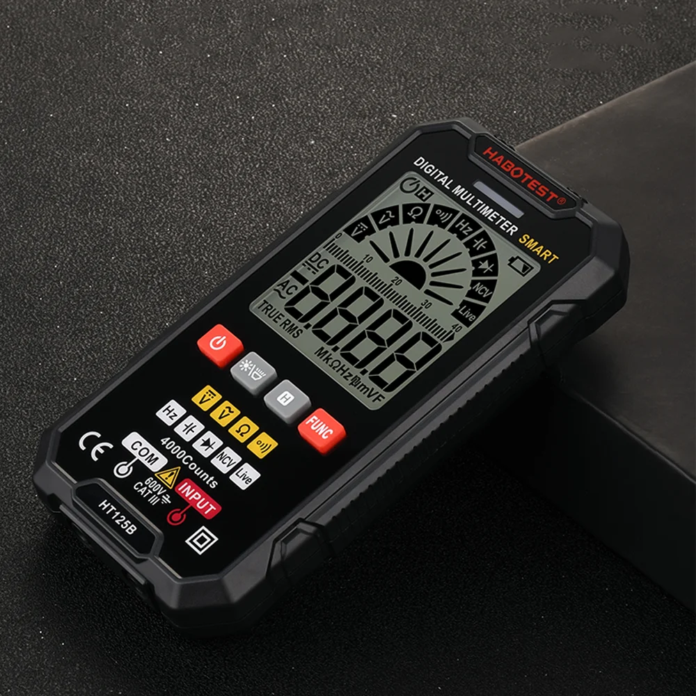 Imagem -03 - Capacitor Tester Multímetro Digital Profissional Inteligente Voltímetro True Rms ac dc Tensão Ohm hz Medidor de Continuidade Diodo Ht124b