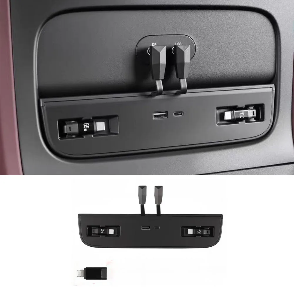 

Подходит для Xiaomi YU7 2025, док-станция с центральным управлением, автомобильное зарядное устройство Type-C, телескопический кабель для быстрой зарядки, аксессуары