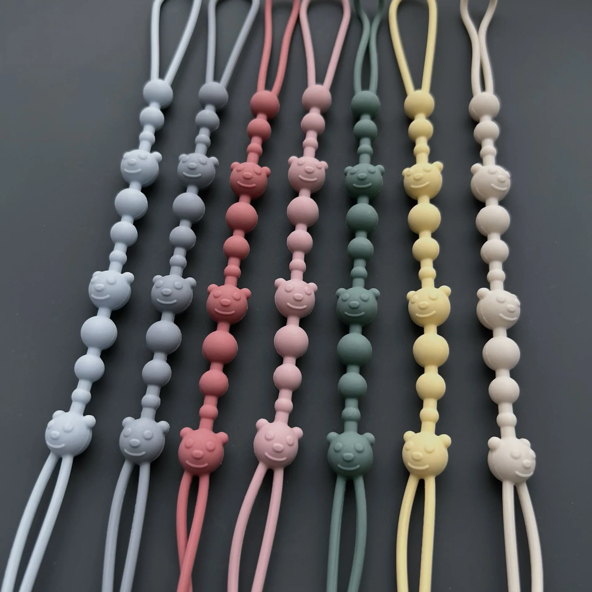 1PCS Baby Anti-drop Chain Pacifier Clips Silicone Beads Infant Nipple Appease Soother Chain Clips Dummy Holder Nipple Clip