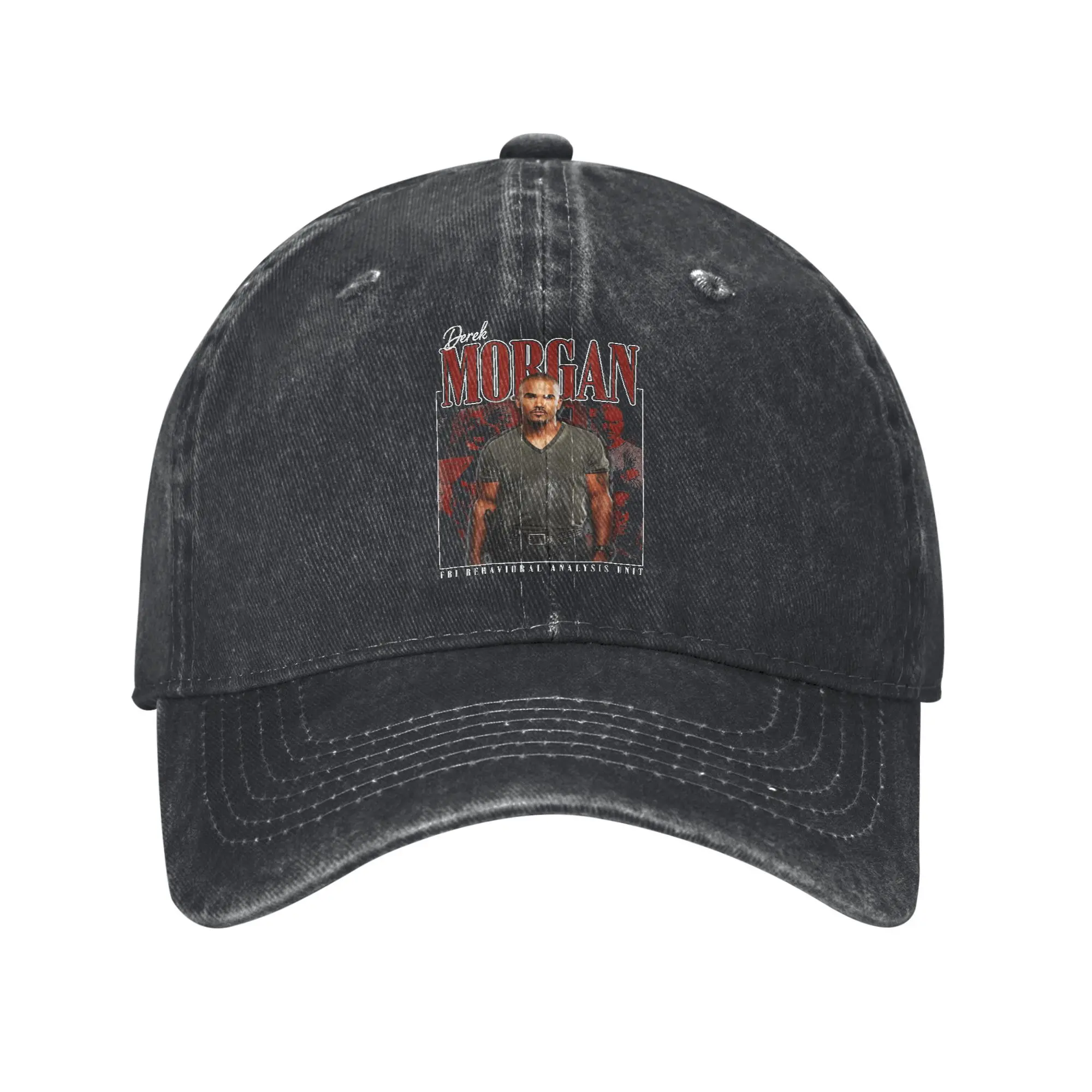 

Criminal Minds Derek Morgan Baseball Cap Men Women Distressed Washed Sun Cap 90's Throwback Outdoor Golf Unstructured Soft Hat