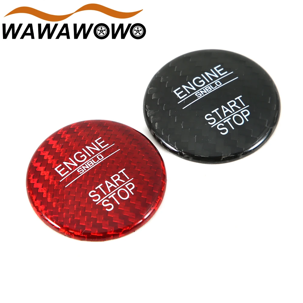 

1 шт. крышка из настоящего углеродного волокна, совместимая с автомобильным интерьером, эмблема, кольцо-наклейка, автомобильные детали, кнопка запуска и остановки двигателя