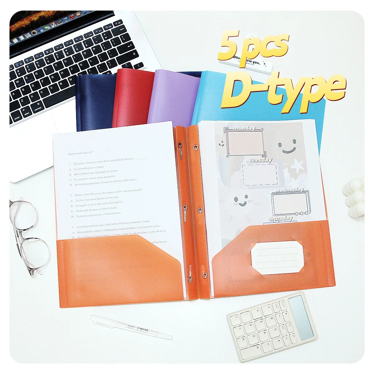 

Папка с двойным карманом и зажимом Pp, пластиковая сумка для документов, складная папка для офисного хранения