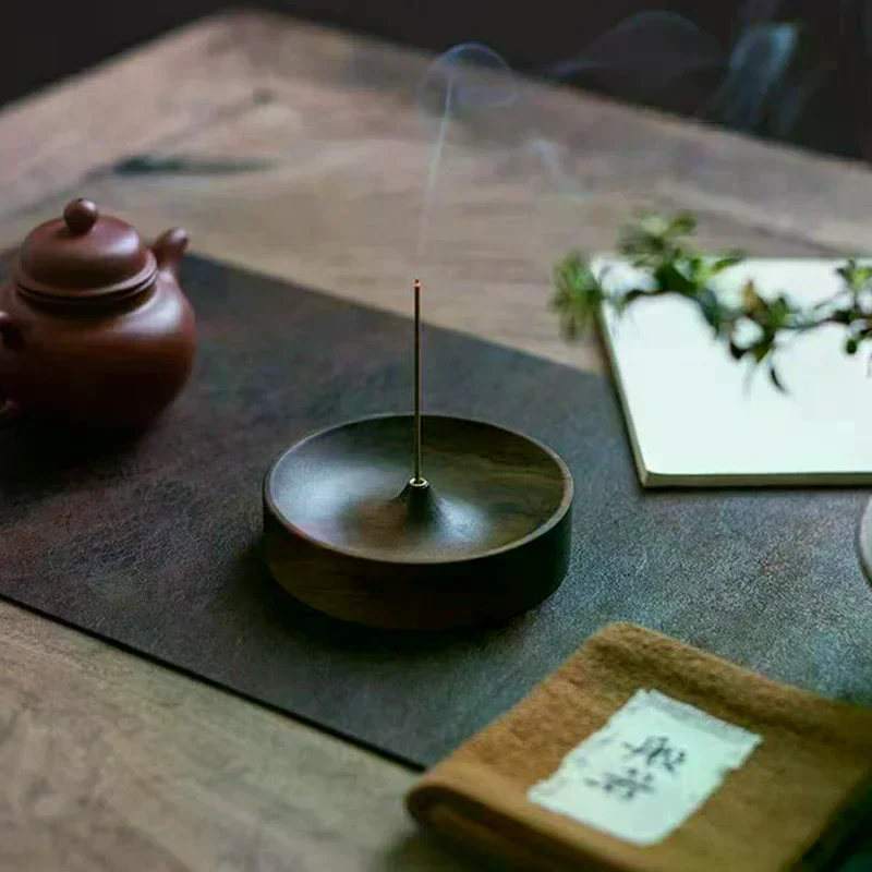 Solid Wood Incense Holder Handmade For Meditation & Home Decor Natural Grain No Power Needed Spiritual Holiday Gift