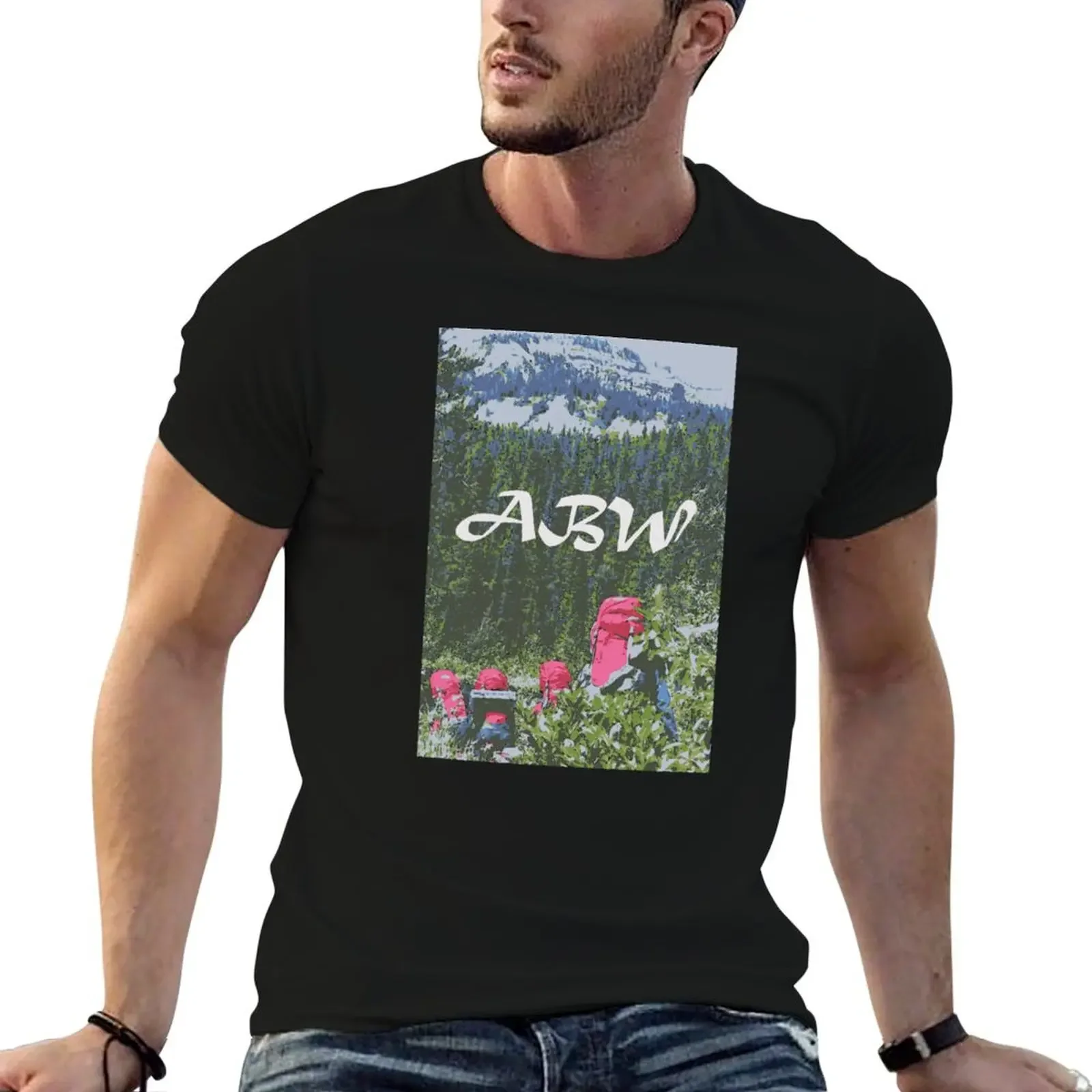 Backpacking in Backcountry Graphic, Absaroka Mountain Range Wyoming (ABW) T-Shirt blanks cute clothes t shirts for men pack