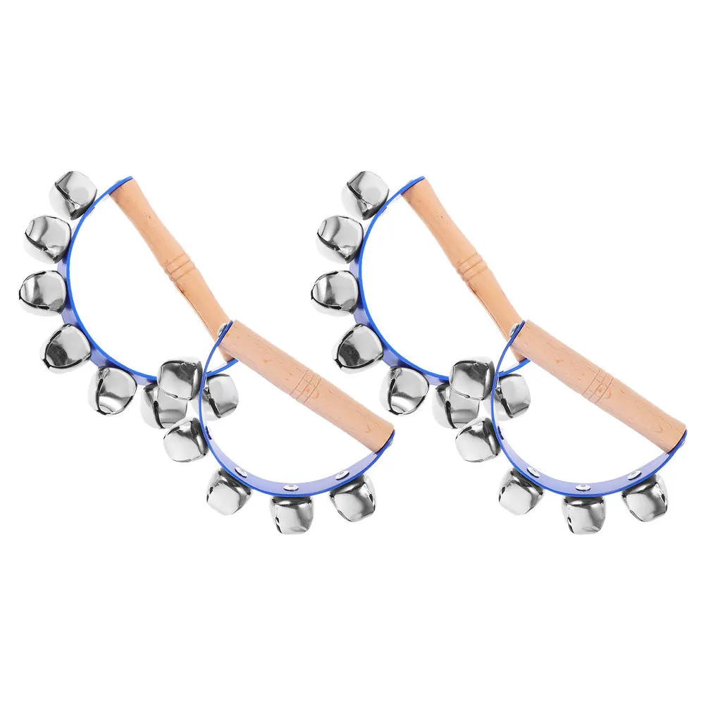 

4pcs Hand Bells Fish Shaped Music Educational Shaking Bells Tambourine Instruments Dance Party Percussion Portable Musical