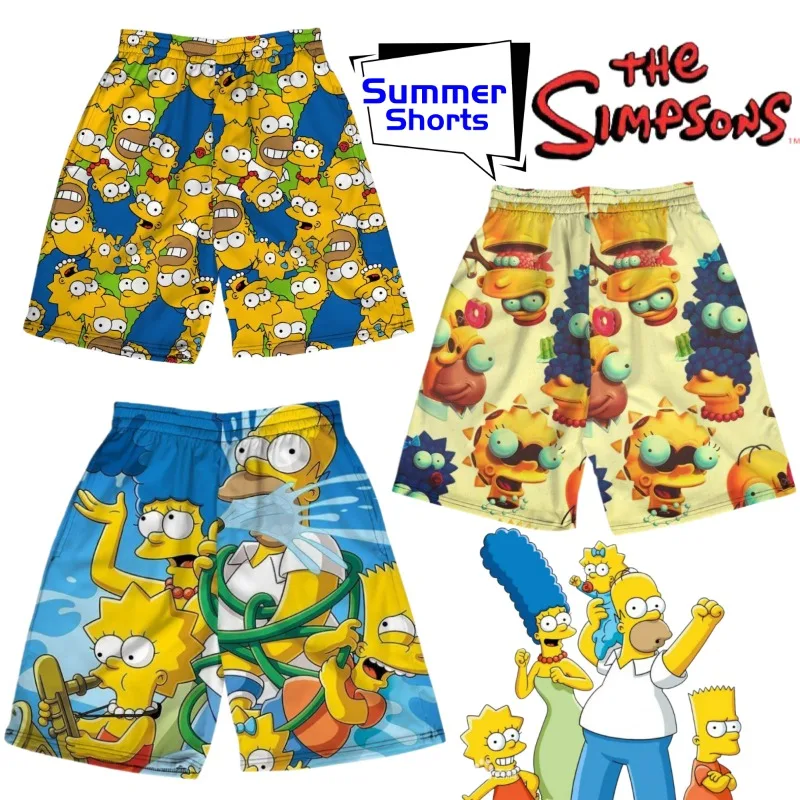 

The Simpsons Homer Marge Bart Abe film and television peripheral cartoon cute shorts teenagers summer casual loose beach pants