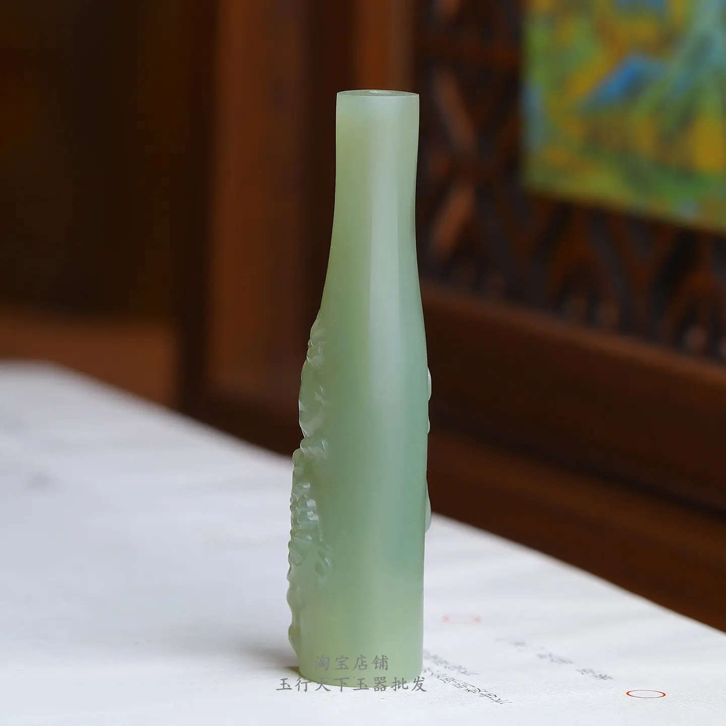 Hetian jade Pixiu cigarette holder, natural and genuine Qinghai material, men's jade cigarette holder, send husband to send elde