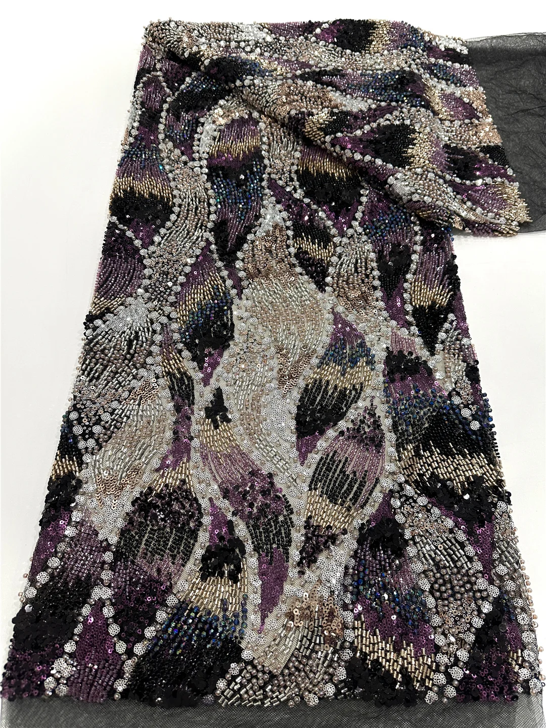 

Handmade French Tulle Lace Fabric 2025 High Quality Embroidery African Beads Lace Fabric for Women Dresses - SHIT
