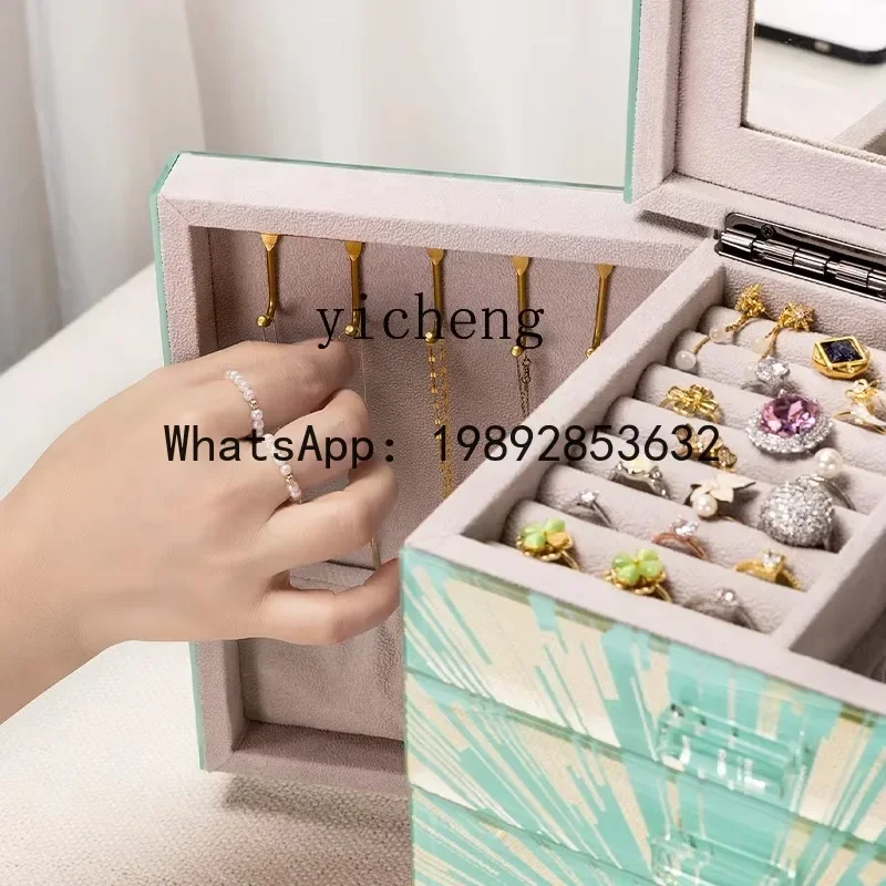 J5 light luxury jewelry box high-end watch necklace ring earrings five-layer jewelry hand jewelry storage box