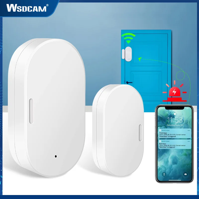 Wsdcam Tuya ZigBee Door Window Sensor Security Burglar Magnetic Sensor Alarm Remote Control Smart Home Security-protection