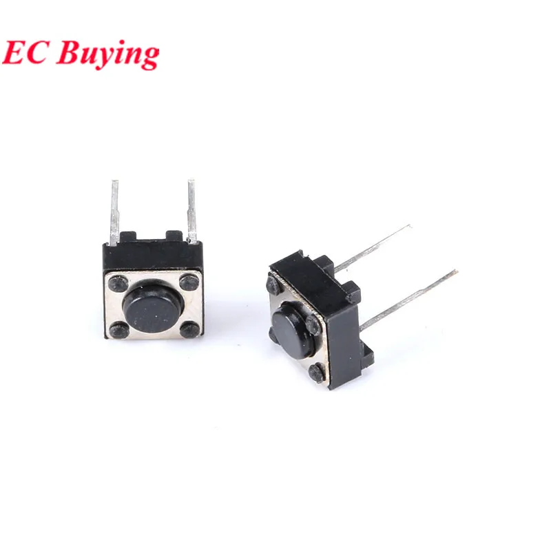10Pcs-100Pcs 6*6*7 6*6*5 6*6*4.3MM Micro Touch Tactile Push Button Switch Horizontal Two-legged 7MM 5MM 4.3 Horizontal Vertical