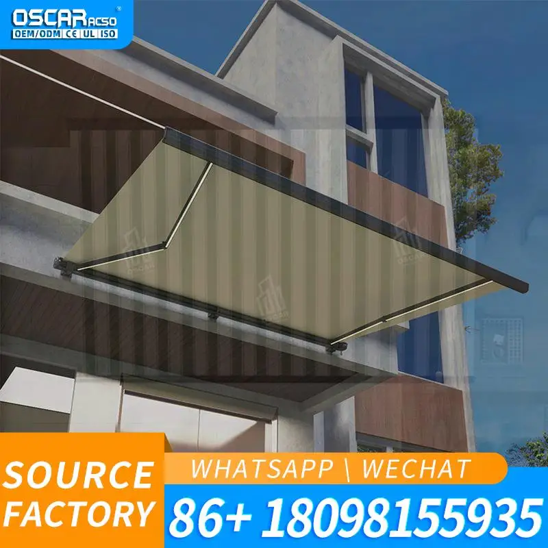 Retractable Waterproof Sunshade Canopy with LED Light Customizable PVC Roof for Restaurant Balcony in Europe US Outdoor Use Retr