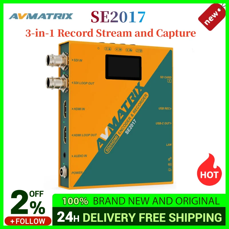 Avmatrix SE2017 SDI/HDMI Encoder & Recorder Record Stream and Capture Multi-function three-in-one