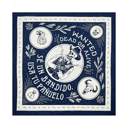 Skull Print High Quality Hip Hop Cotton Square Scarf Navy Men Bandana Scarf Headband Paisley Gifts For Boys/Girls