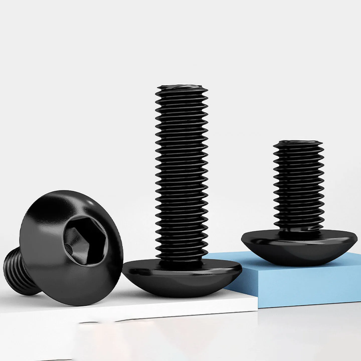 10~200Pcs M2 M2.5 M3 M4 M5 M6 M8 Black 304 Stainless Steel Button Head Hex Hexagon Socket Allen Screw Bolt