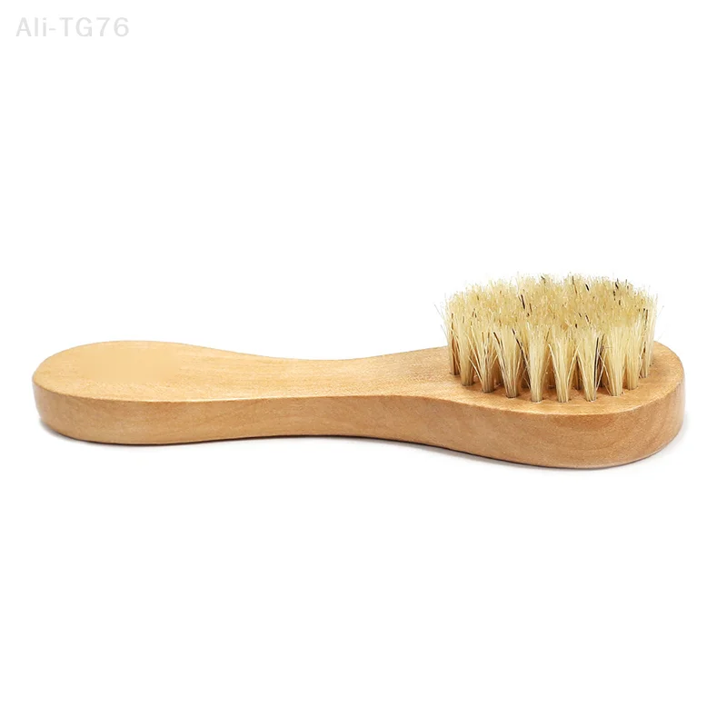 Brosse naturelle pour le visage, poils exfoliants, en bois, pour femmes et hommes, soins de la peau, corps sec, masseur, outils d'épurateur, 1 pièce