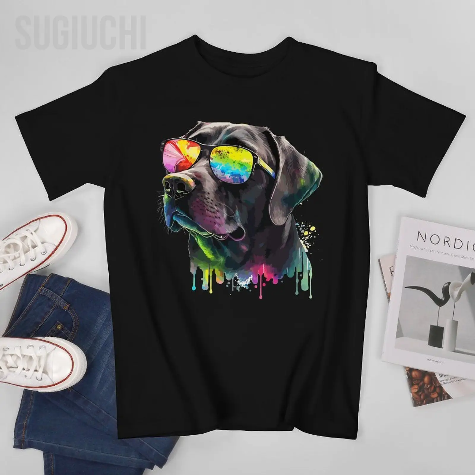 Men Lab Black Labrador Retriever Puppy Dog Mom Animal Tshirt Tees O-neck T Shirts Women Boys 100% Cotton Short T-Shirt Unisex