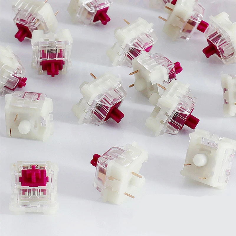 10PCS KTT Wine Red Switch for Mechanical Keyboard Content Linear 3 Pins 43g Trigger RGB Transparent GK61 Anne Pro 2