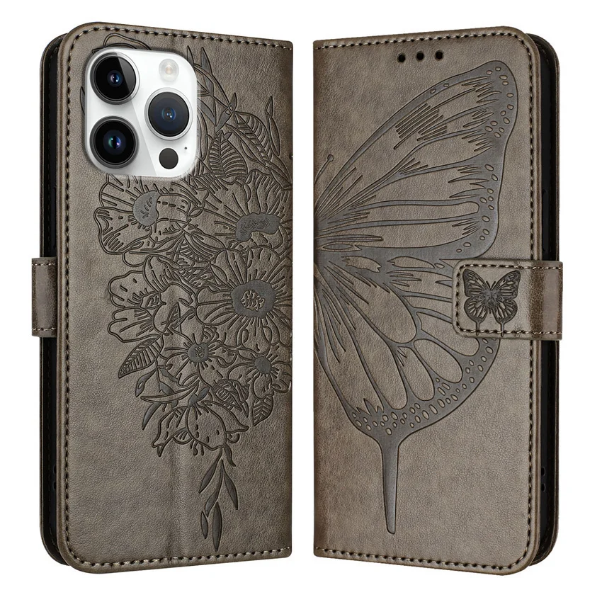 Flip Butterfly Cat Case For Huawei P20 P30 P40 P50 P60 Pura 70 Y7A Y9 Pro Lite Art Prime 2019 Card Slot Anti-theft Brush Cover