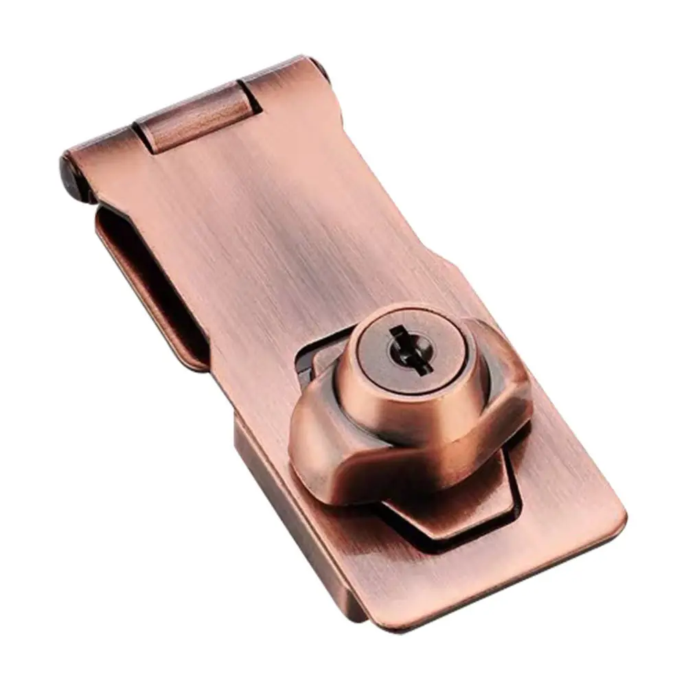 

1Pcs Thick Durable Door Hasp Lock Red Bronze Home Safety Padlock Cabinet Lock Anti-Theft Door Security Buckle Safety Padlock