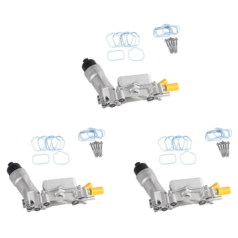 3X Oil Filter Adapter Housing Engine For-Jeep-Dodge-Chrysler Ram 3.6L V6 Oil Cooler 68105583AE 68105583AF 68105583AA