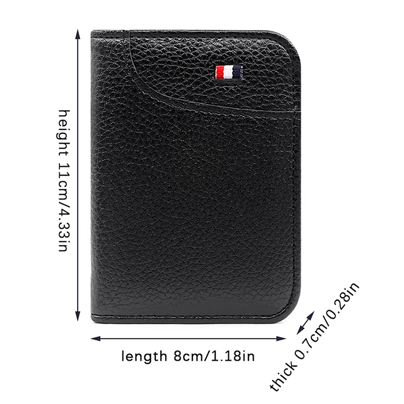 Vintage Minimalist PU Leather Wallet For Men Solid Color Small Purse Credit Card Holders Money Change Pouch