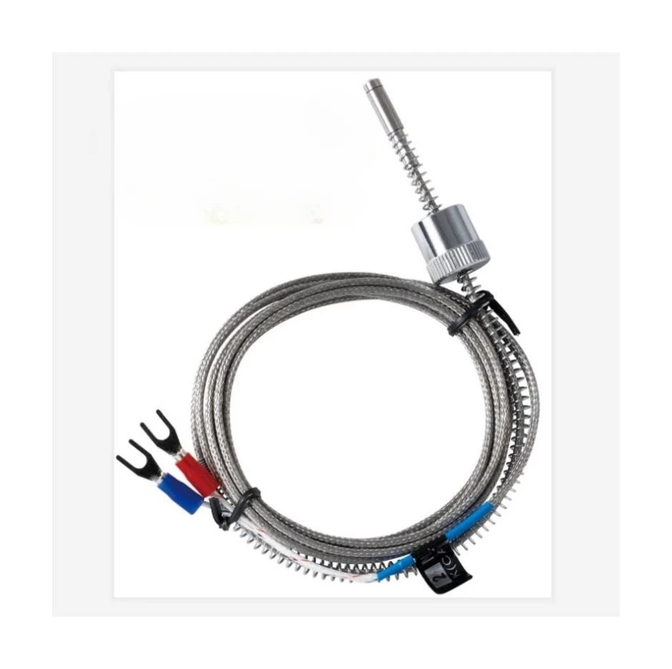 pressure spring thermocouple K-type temperature sensor temperature sensing shielding compensation wire length 1M. 2M .3M .4M