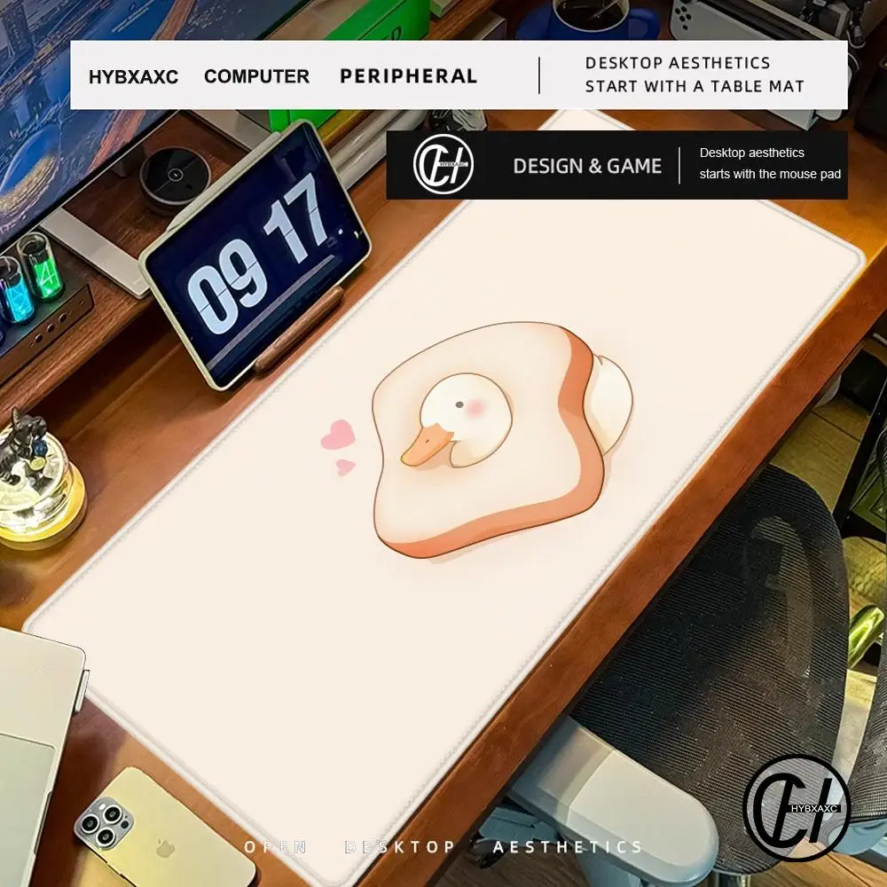 

Kawaii anime duck illustration gaming mouse pad large size mouse pad laptop cute and minimalist element style desk pad Gamer pad