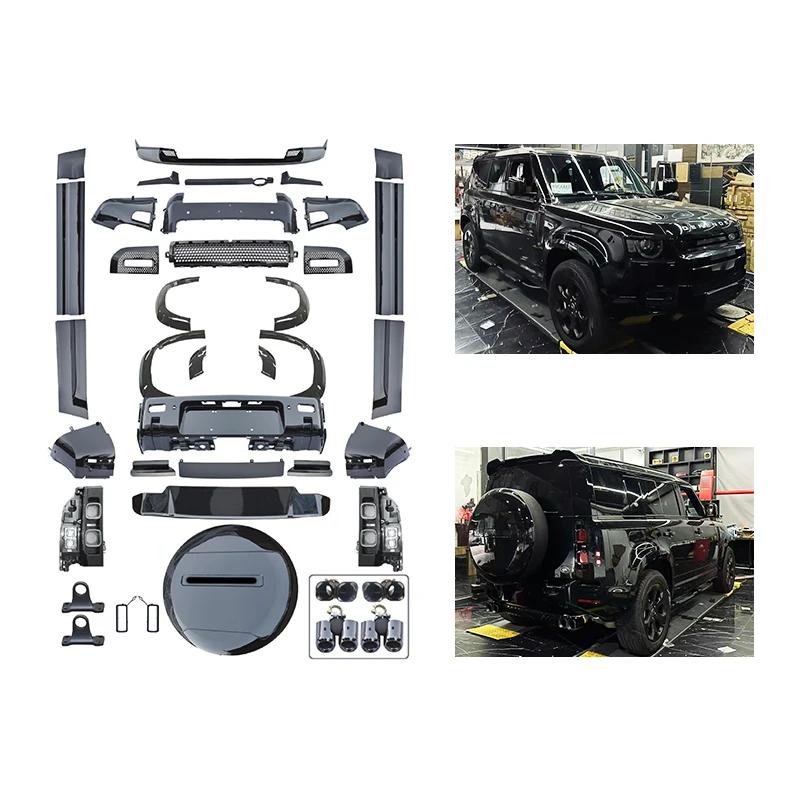 

STLFHigh qualityCar Modification Upgrade 007 Obsidian Front Bumper and Rear Bumper Body Kit Suitable for Land Rover 2020 Defende