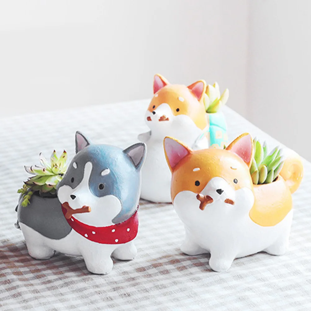 

2Pcs Cute Cartoon Shape Resin Succulent Plant Pot for Cactus and Small Plants Home Decor Garden Gift Unique Flower