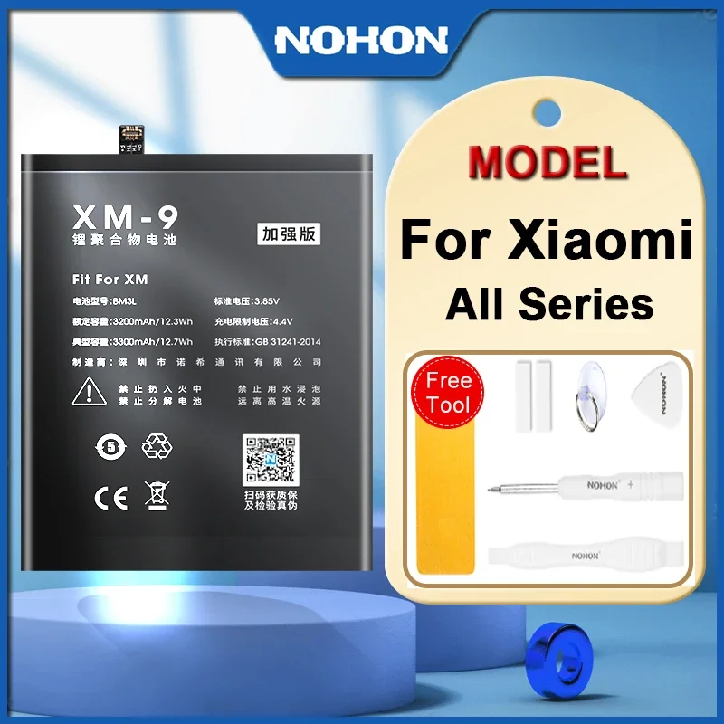 

NOHON BN36 BM3E BM55 BM4H BM4Y BM4R BP40 BM3L BM4X BN4A BM50 BM22 Battery For Xiaomi Mi 10 K20 pro MI 5 9 11 Note 7 Pro Max 2