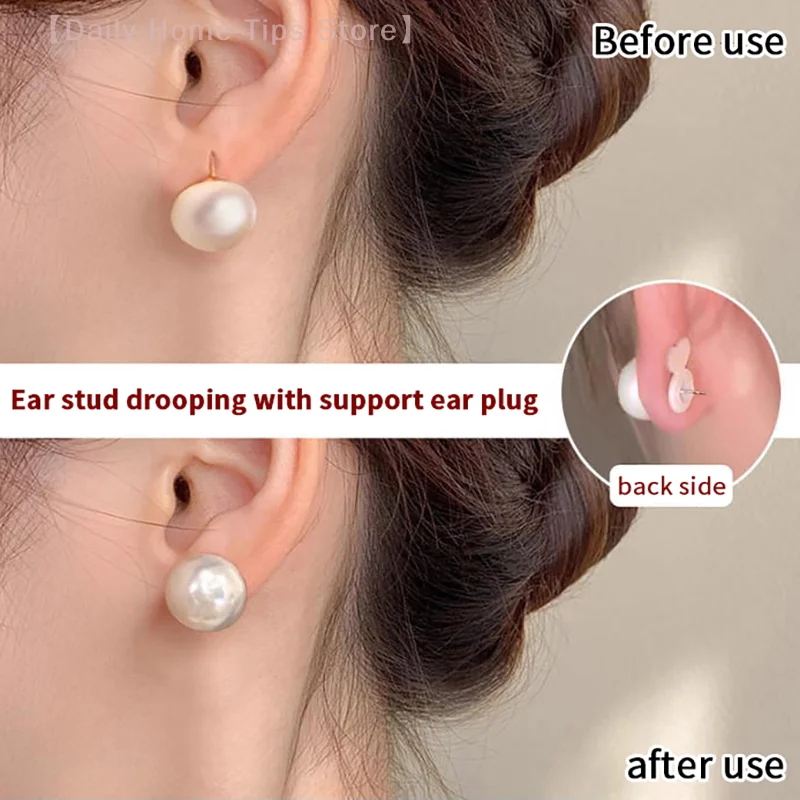 10Pcs Ear Back Stoppers Silicone Ear Plug Blocked Caps Supportive Earring Lifters For Heavy Earrings Jewelry Making Accessory