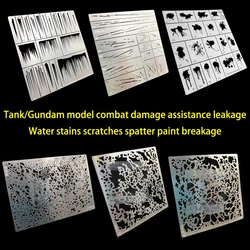 Military Tank Model Battle Damage Do Old Auxiliary Stencils Template Water Stains Scratches Paint Damage