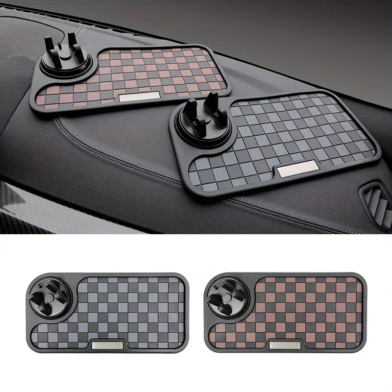 Auto Anti-Rutsch-Pad Armaturenbrett Mittelkonsole Armaturenbrett Anti-Rutsch-Matte mit Telefonhalterung 360-Grad-Drehung PVC Schlüsselaufbewahrungsmatte
