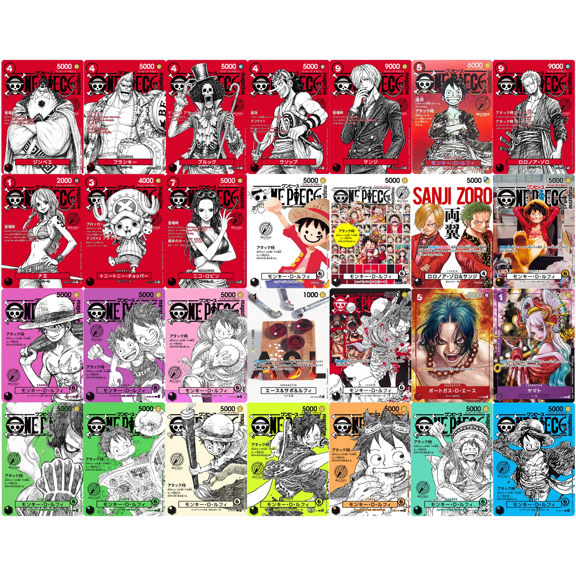 Tarjetas Coleccionables de Anime Clásico Hechas a Mano, con Personajes de One Piece: Luffy, Nami, Zoro, Sanji, OPCG, Regalo, Juguete