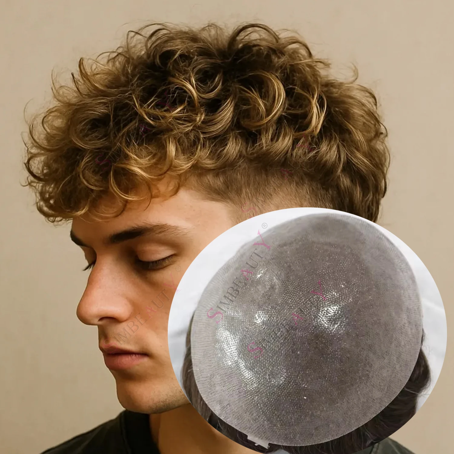 

Европейские кудрявые волосы из натурального человеческого волоса 22 мм/24 мм, 22r # 20 # Мужской капиллярный протез из натуральных волос, цвет пепельный блонд с серебристым отливом, система тонкой кожи 0.06 мм