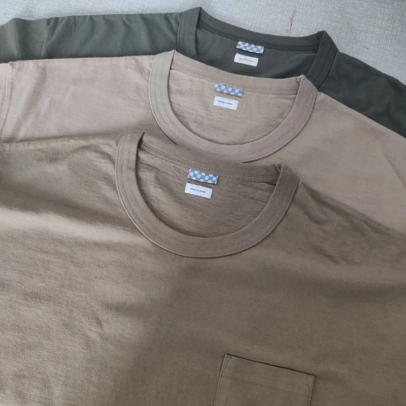 VISVIM FIL 22SS SUBLIG JUMBO earth color base combed cotton pocket round neck short-sleeved T-shirt