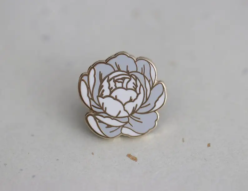 Pin de esmalte duro de peonía