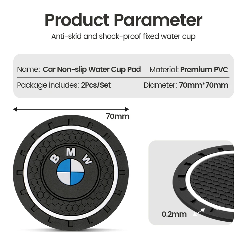2szt Żel krzemionkowy Podkładka pod kubek samochodowy 2szt Silikonowy samochodowy uchwyt na kubek na wodę Podkładka antypoślizgowa do Bmw M E46 E90