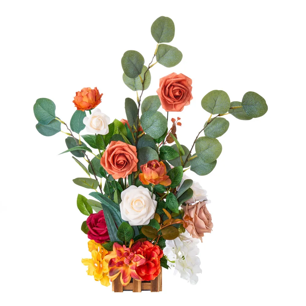 

Freestanding Flower Arrangements for Weddings Orange Floral Centerpieces 4 Pcs Simulation Bouquet