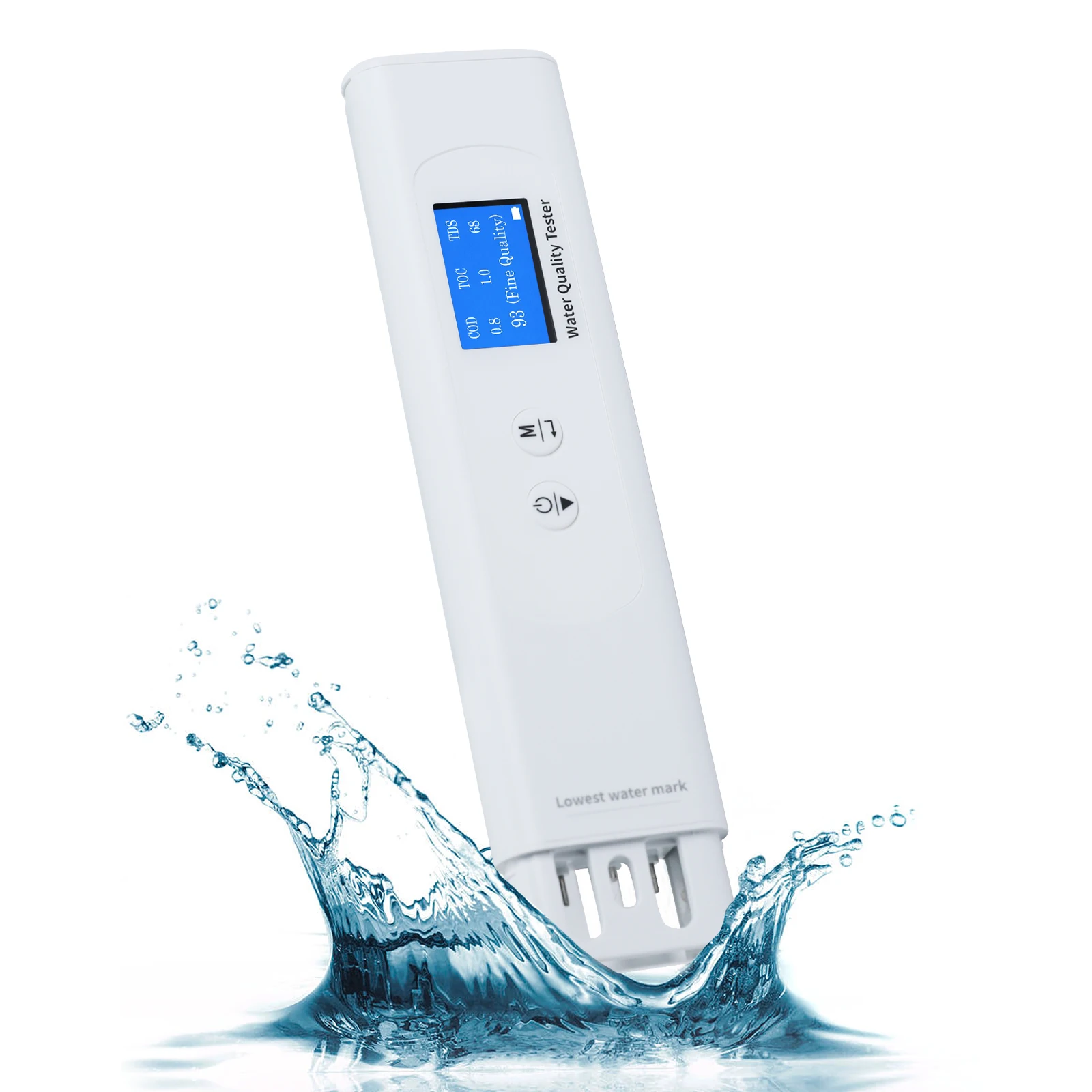 

Water Quality Tester Digital 6-in-1 TOC UV275 EC TDS COD Temp Tester w/ Scoring Mode, Color Coded Backlight Indicator