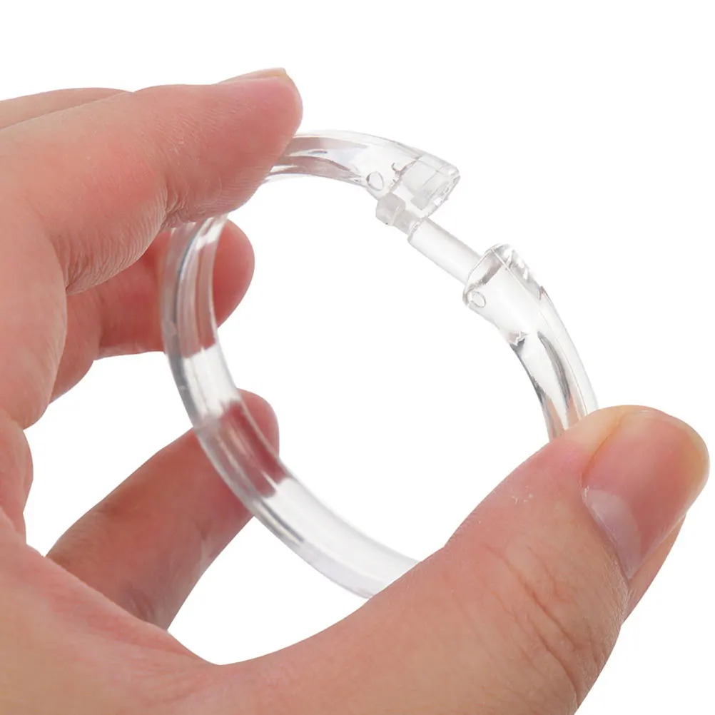 

10pcs Shower Curtain Rings Snap Closure Clear Round Curtain Rod Rings For Bathroom Circular Hanging Clips Replacement